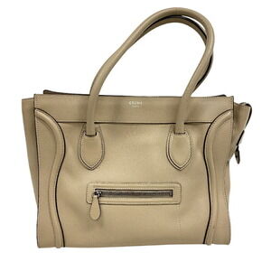 Celine Luggage Phantom Handbag Shoulder Bag Beige Tan